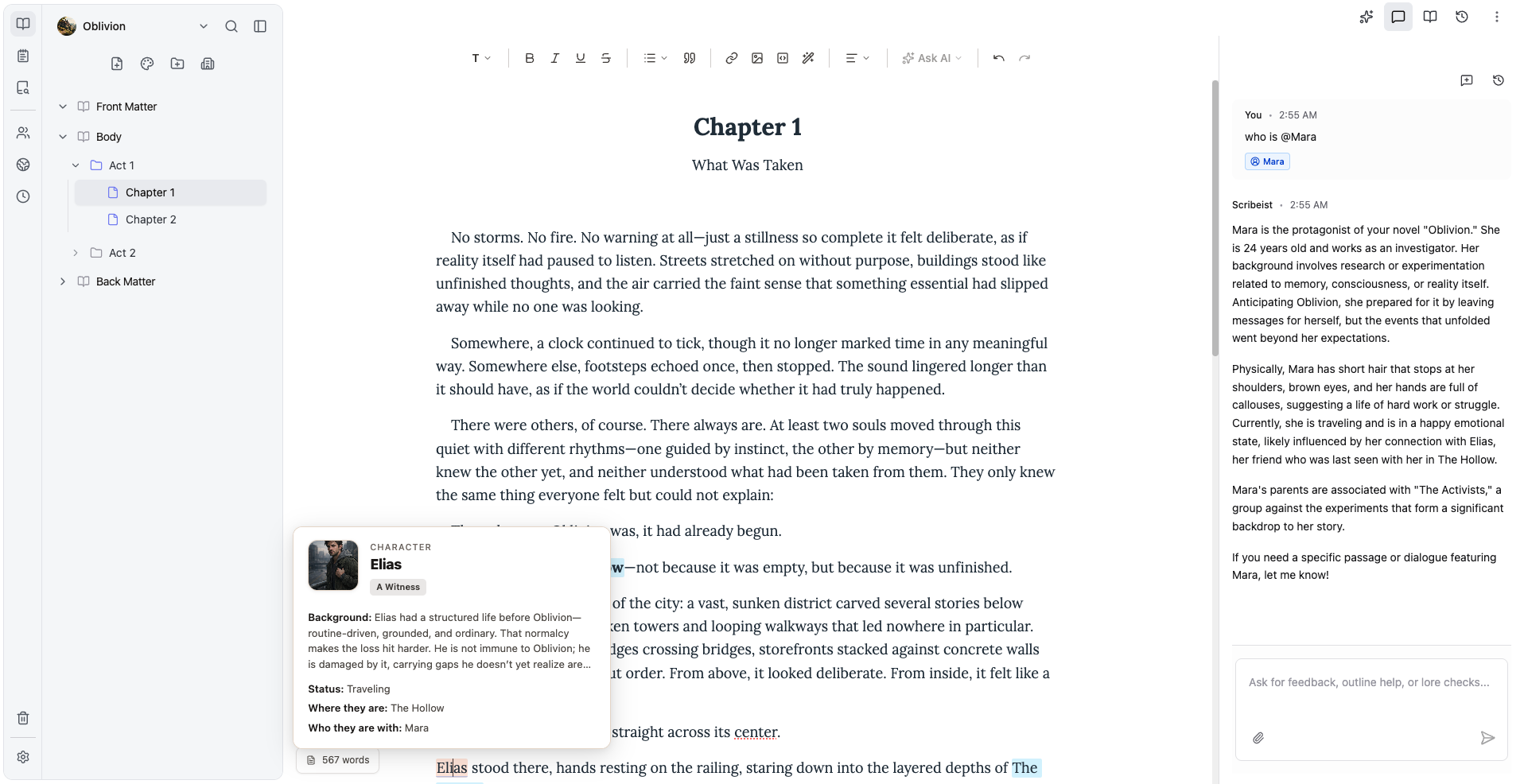 Scribeist Software Interface
